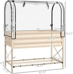 outsunny raised garden bed with cover and storage on a desk or shelf