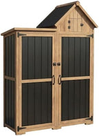 outdoor storage cabinet weatherproof with 3 adjustable shelves, view 9