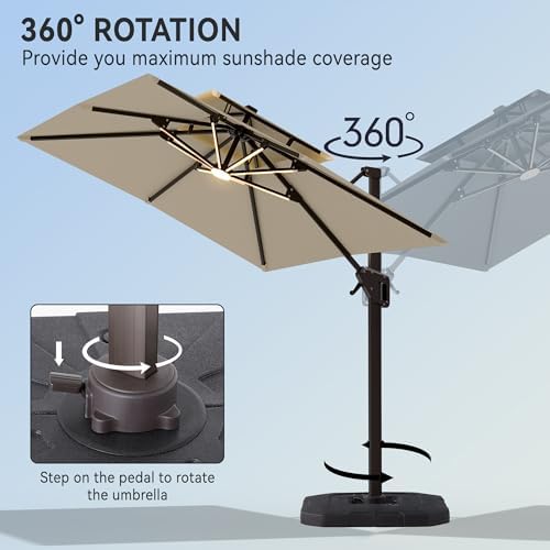 9' x 12' cantilever patio outdoor umbrella with, package contents