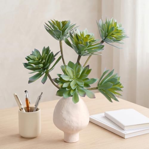 large artificial succulent plants, 20.8-inch gray-green spiky rosettes, package contents