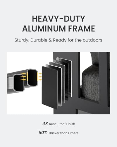 oversized aluminum patio furniture set, 5 pieces luxury shown in use