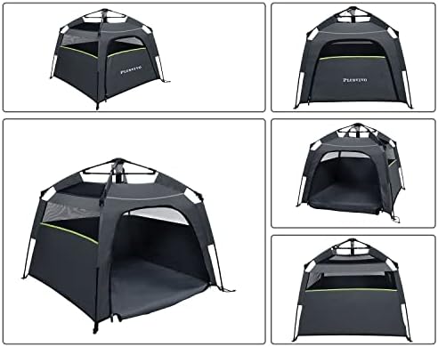 pop up dog tents, plusvivo foldable cool mesh shown in use
