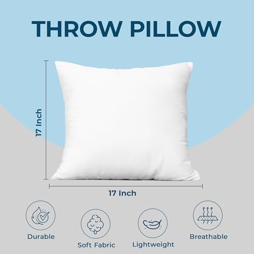 utopia bedding throw pillows, decorative 17x17 pillow inserts, side view