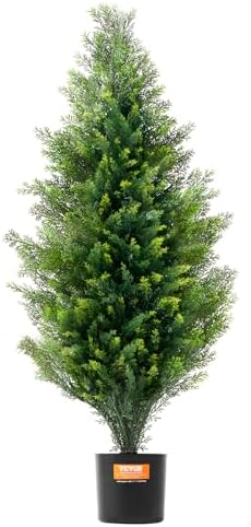 vevor artificial topiary cedar tree, 36 inch tall, side view