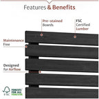 enclo aspen privacy screen, charcoal wood diy no, close-up detail