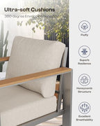 aluminum outdoor patio furniture set with coffee table on a desk or shelf