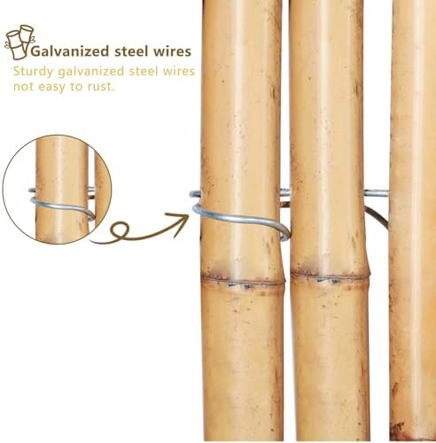 4ft x 6ft natural bamboo fence roll, outside, close-up detail