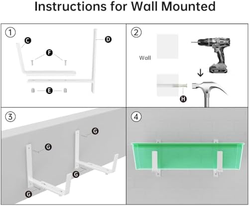 y&m 2 pack window box brackets, adjustable railing on a desk or shelf