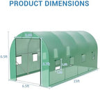15×7×7ft walk-in tunnel greenhouse, front angle view