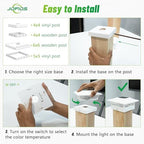 jofios solar fence post lights 6pack, cap lights on a desk or shelf