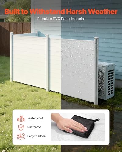 vevor outdoor privacy screen 50in w x 50in showing dimensions