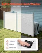 vevor outdoor privacy screen 50in w x 50in showing dimensions