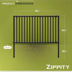 zippity 24in zurich fence kit, poly-steel diy no showing dimensions