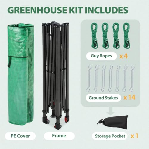 eagle peak 8x6 easy setup pop up greenhouse, view 9
