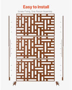 vevor metal privacy screen, 47" w x 76" showing dimensions