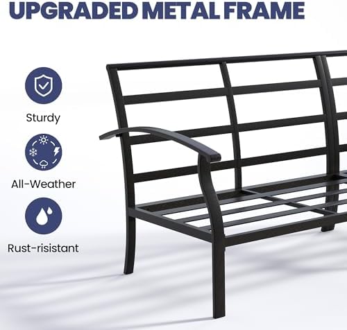 kullavik 4 piece metal outdoor patio furniture set, close-up detail