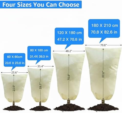 mixc 4 packs 2 size plant covers freeze, view 9