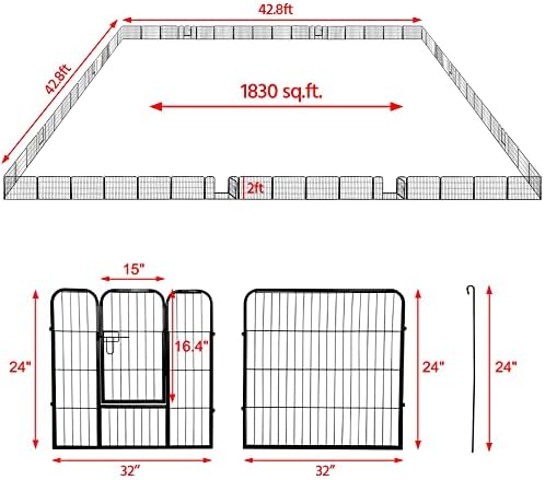yaheetech 24in x 171ft rustproof foldable metal decorative, front angle view