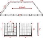 yaheetech 24in x 171ft rustproof foldable metal decorative, front angle view