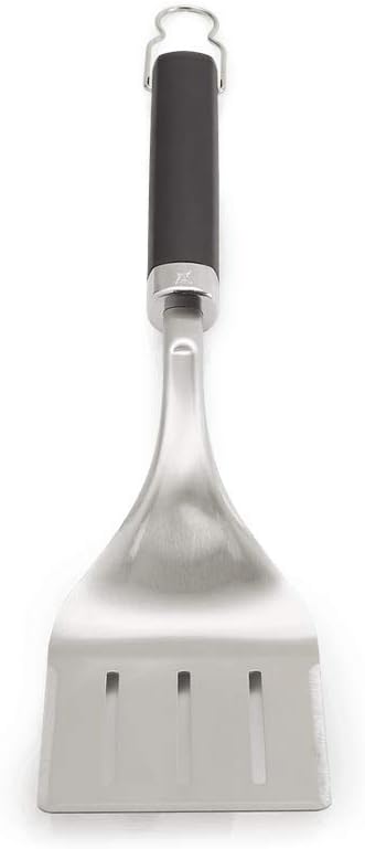 Weber Premium Turner (46cm), Made of Stainless Steel, with Anti-Slip Comfort Grip, Angled Neck, Dishwasher Safe - Black/Silver (6761)