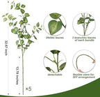 hyeflora 5pcs artificial eucalyptus leaves stem plants for, close-up detail
