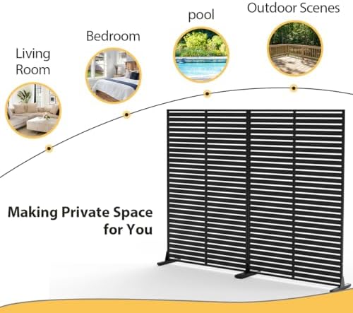 72" privacy screen outdoor privacy fence panel for on a desk or shelf