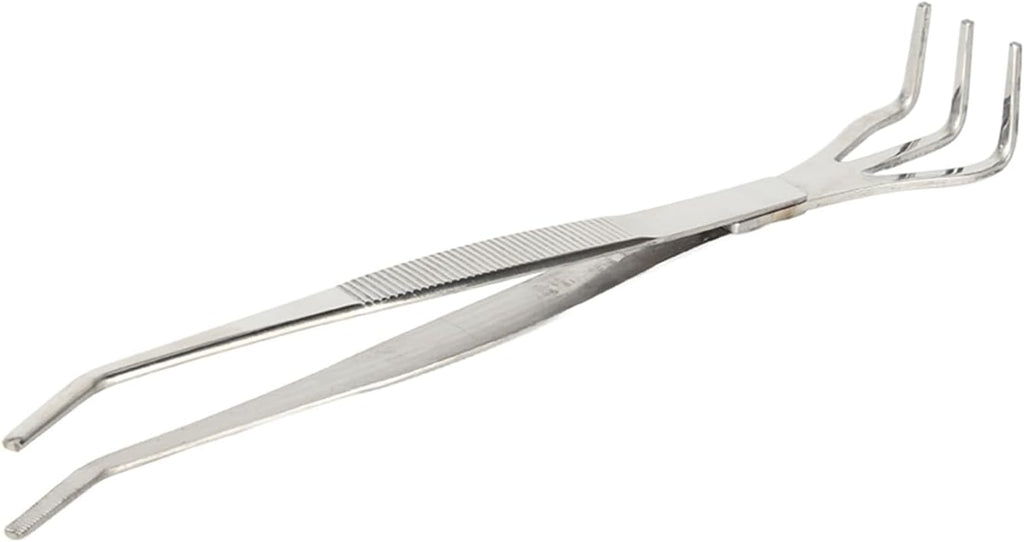2 in 1 Bonsai Tweezers with Root Rake, 8.3 inch Stainless Steel Gardening Tongs for Plant Care, Repotting, and Precision Weeding, Anti-Slip Grip Tool for Beginners and Enthusiasts