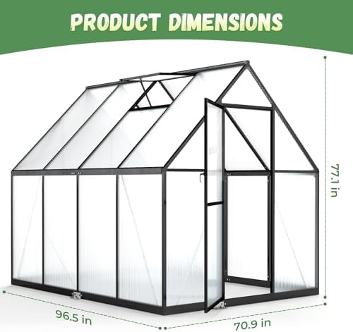 jocoevol 6x8ft galvanized steel greenhouse,walk-in green house for shown in use