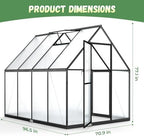 jocoevol 6x8ft galvanized steel greenhouse,walk-in green house for shown in use