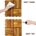 acacia wood interlocking deck tiles, patio & backyard on a desk or shelf