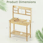 giantex potting bench, outside solid wood potting table, package contents