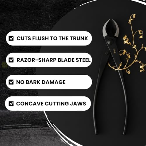 senkichi 8.3" japanese bonsai concave cutter – professional, close-up detail