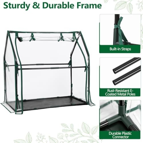 mini greenhouse with waterproof pad, 36"×18"×33" tabletop small, side view