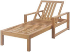 vilrocaz outdoor acacia wood chaise lounges with 6-position, front angle view