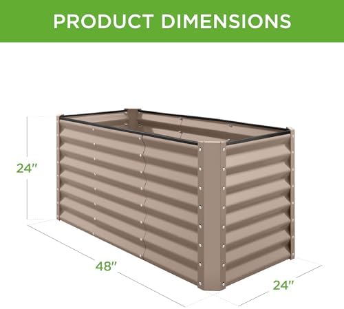 best choice products 4x2x2ft steel raised garden bed on a desk or shelf