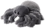 phantoscope halloween spider shaped throw pillow, faux fur on a desk or shelf