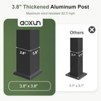 aoxun louvered pergola 10x10 all-aluminum, waterproof curtains and, front angle view