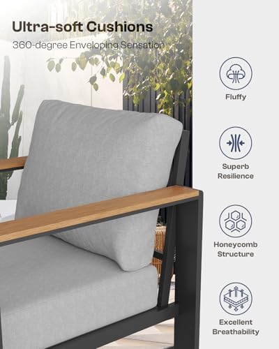 aluminum outdoor patio furniture set with coffee table on a desk or shelf