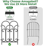 amagabeli 10 panels 17in(h)×10ft(l) decorative garden fences and showing dimensions