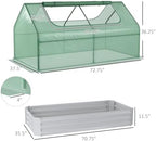 outsunny 6 x 3 x 1ft metal planter on a desk or shelf