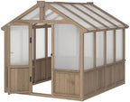 mupater 6 x 8 ft wooden polycarbonate greenhouse, view 9