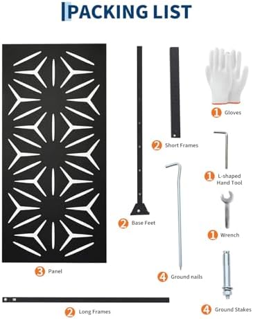 outdoor privacy screen, 48" w x 75" h, package contents