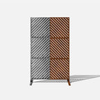 veradek corten steel privacy screen set with stand shown in use