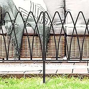 thealyn 7.5ft x 18" metal garden fence/dog fence(5-panel, front angle view