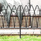 thealyn 7.5ft x 18" metal garden fence/dog fence(5-panel, front angle view