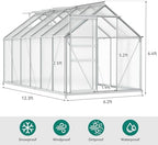 yitahome 12x6ft polycarbonate greenhouse large heavy duty green, package contents