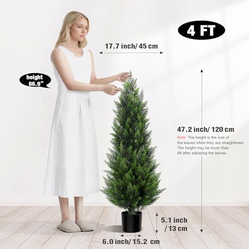 vitalismo 4ft artificial cedar trees set of 2 shown in use