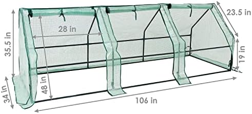 sunnydaze outdoor portable mini cloche greenhouse with 3, close-up detail