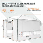 eagle peak replacement cover for 12x8 portable walk-in, close-up detail
