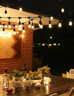 svater outdoor string lights 50 ft outside led, front angle view